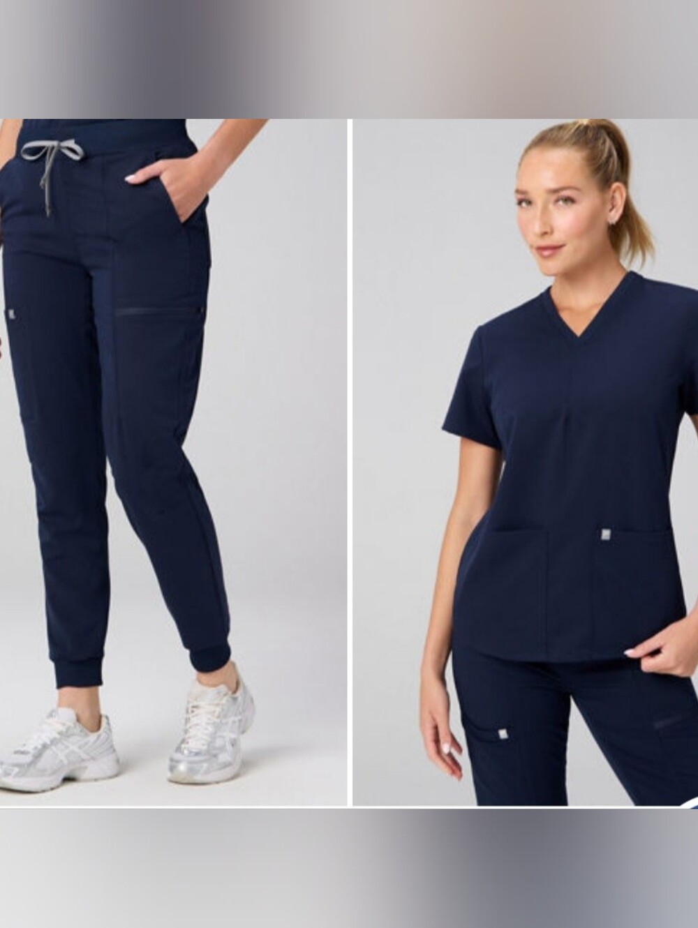 Fabletics Navy Scrub Top and Jogger Set